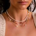 Ensemble de 3 Colliers Perles et Chaîne Dorée