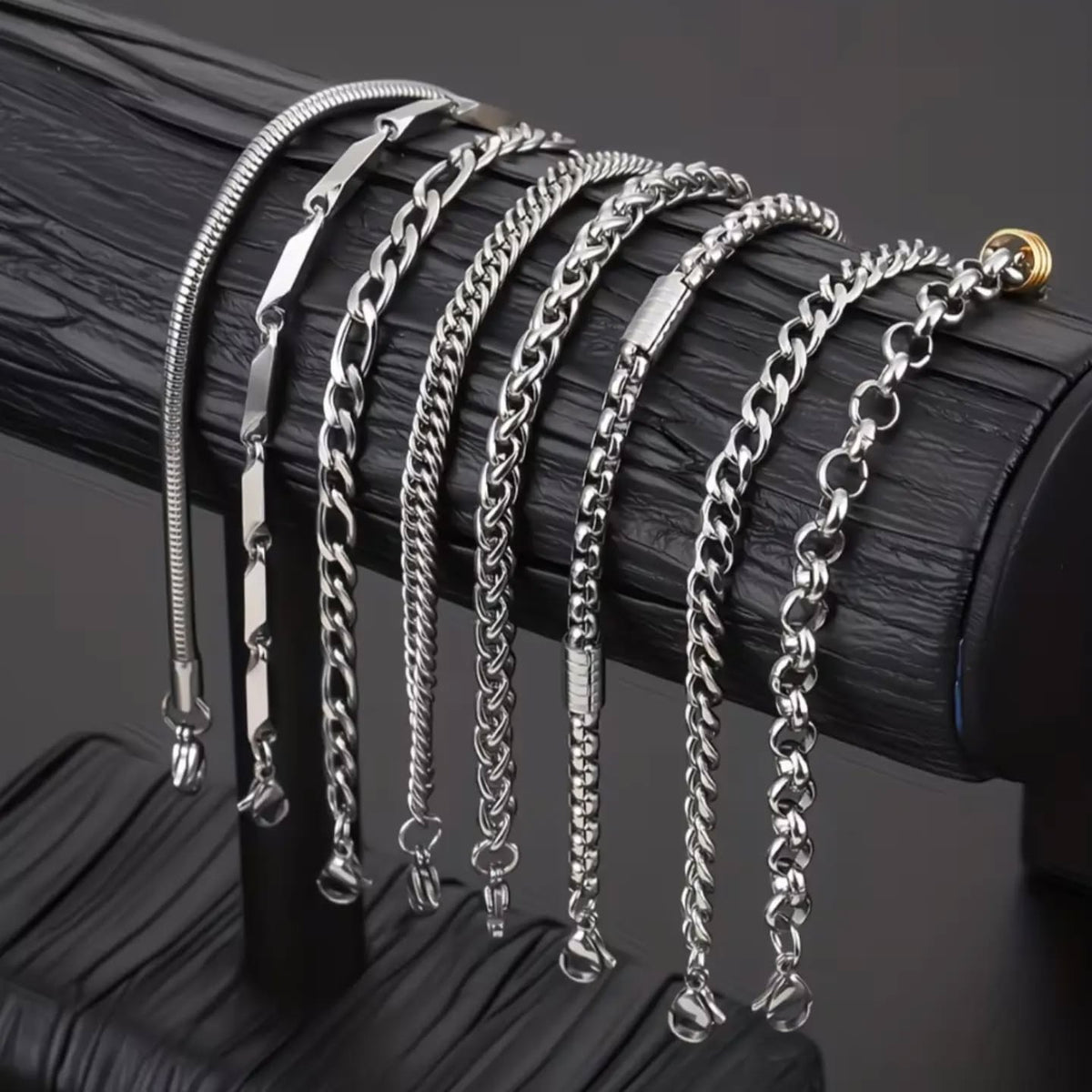 Ensemble Bracelets Chaînes Homme Argenté