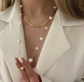 Ensemble de 2 Colliers Dorés et Perles
