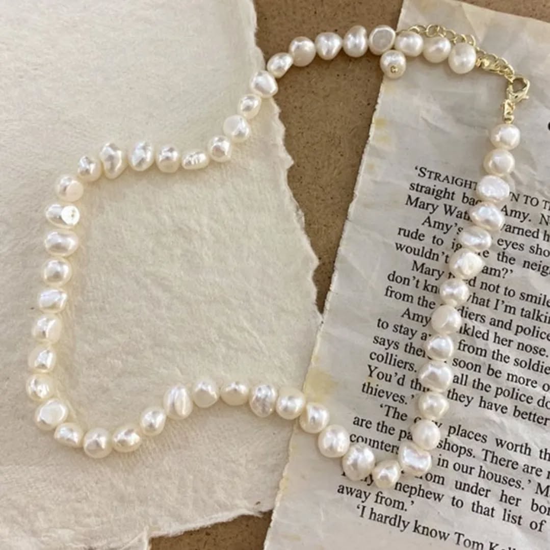 Collier Perles Blanches Baroques