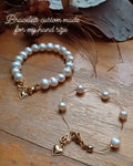 Ensemble de 2 Bracelets Perles Cœur