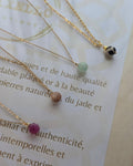 Collier Pendentif Pierre Naturelle Doré