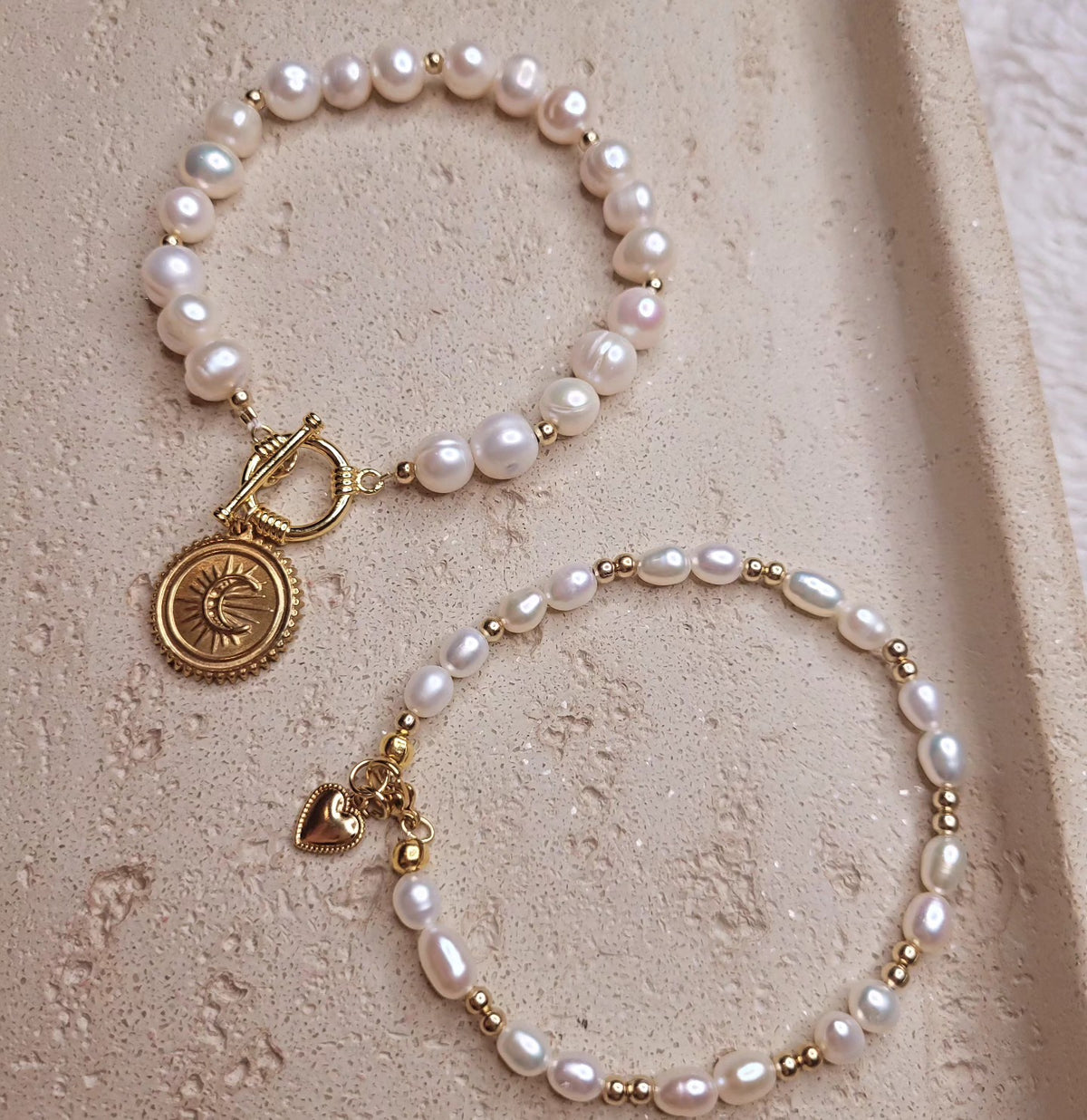 Ensemble de 2 Bracelets Perles d'Eau Douce
