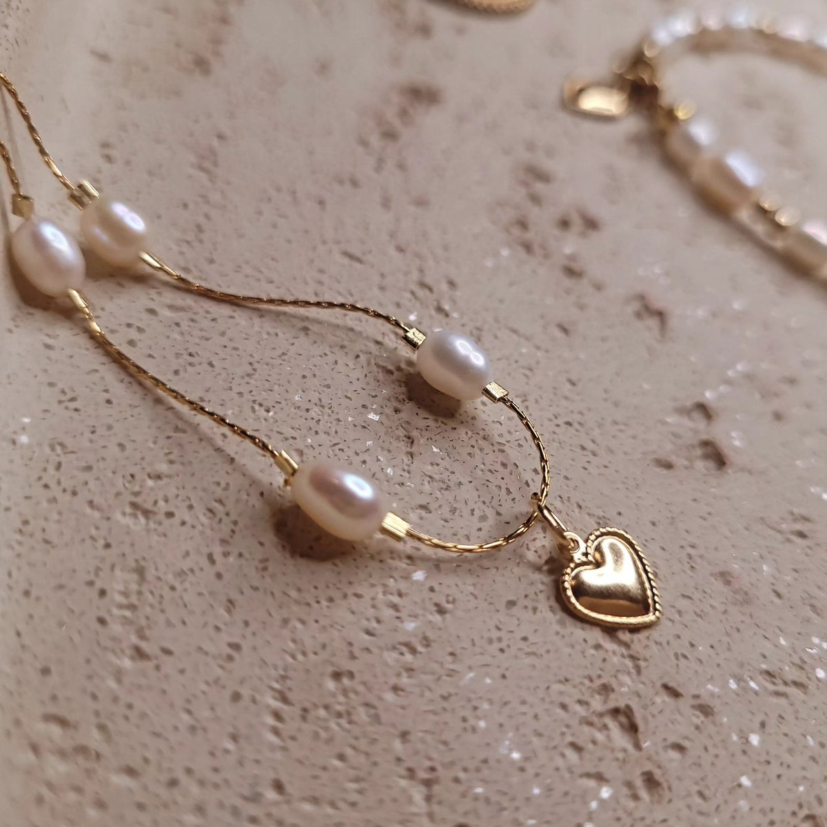 Collier Zemra Cœur et Perles