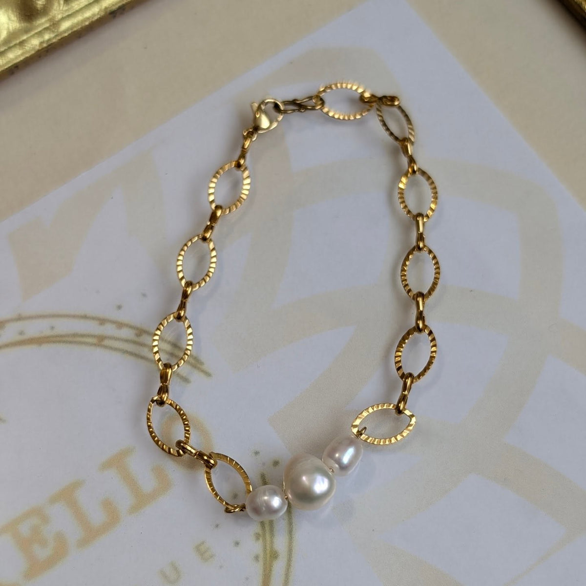 Bracelet Chaîne Ovale Perles