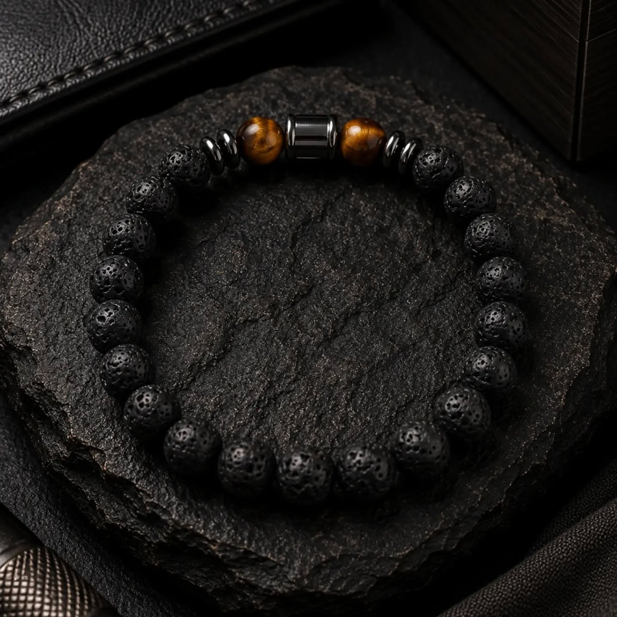 Bracelet Homme Noir & Fauve