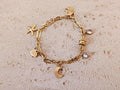 Bracelet Chaîne Breloques Étoile de Mer et Lune
