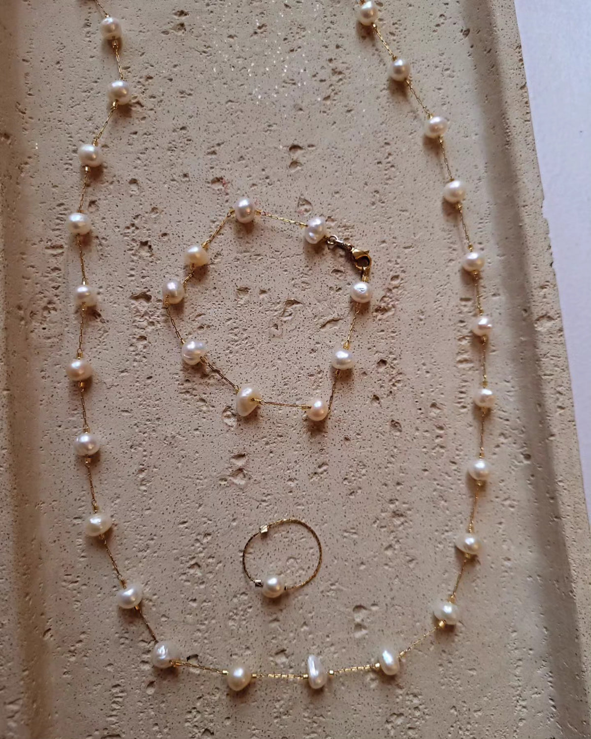 Parure Renalda Perles Dorées