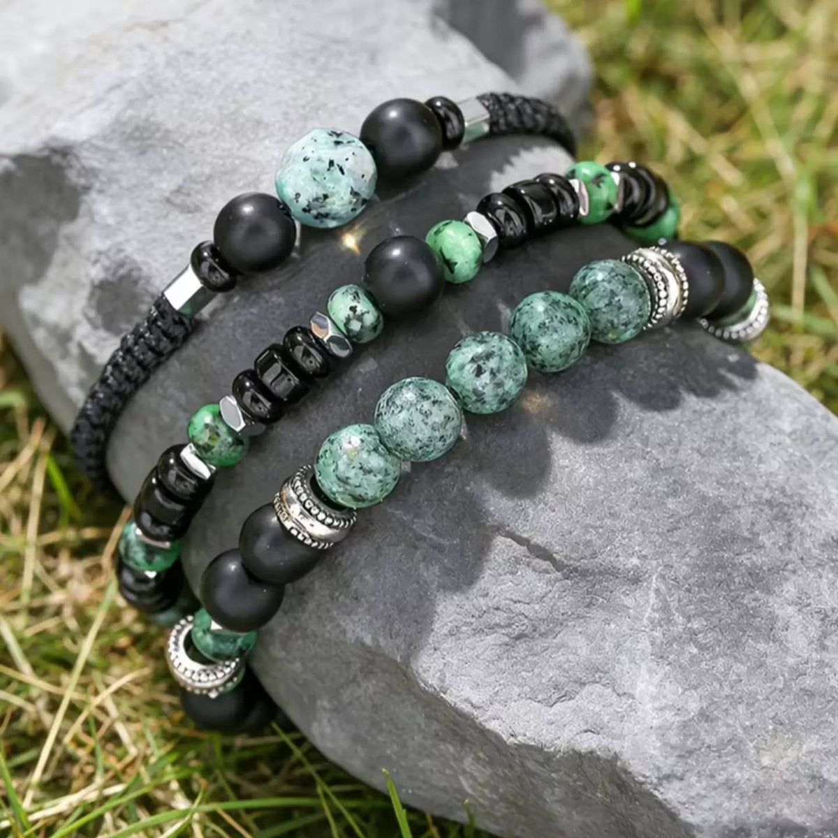 Bracelet Homme Vert Minéral