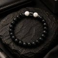 Bracelet Homme Noir & Blanc Marbré