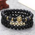 Ensemble 3 Bracelets Homme Lion Doré