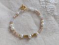 Bracelet Perles d'Eau Douce Toggle Doré