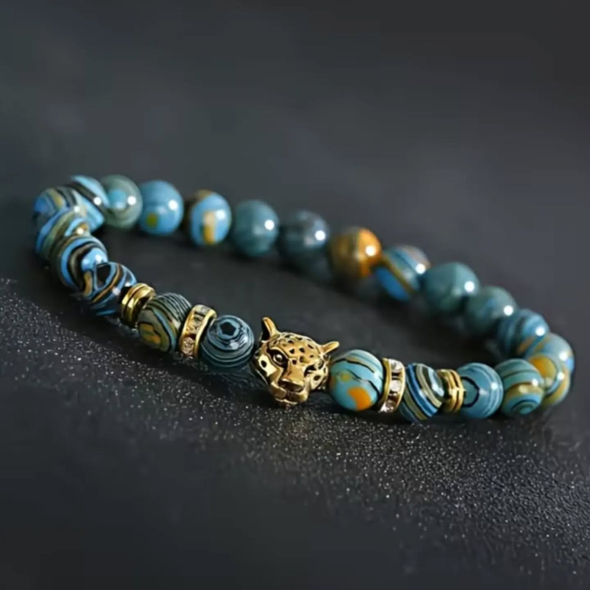 Bracelet Homme Léopard Azur