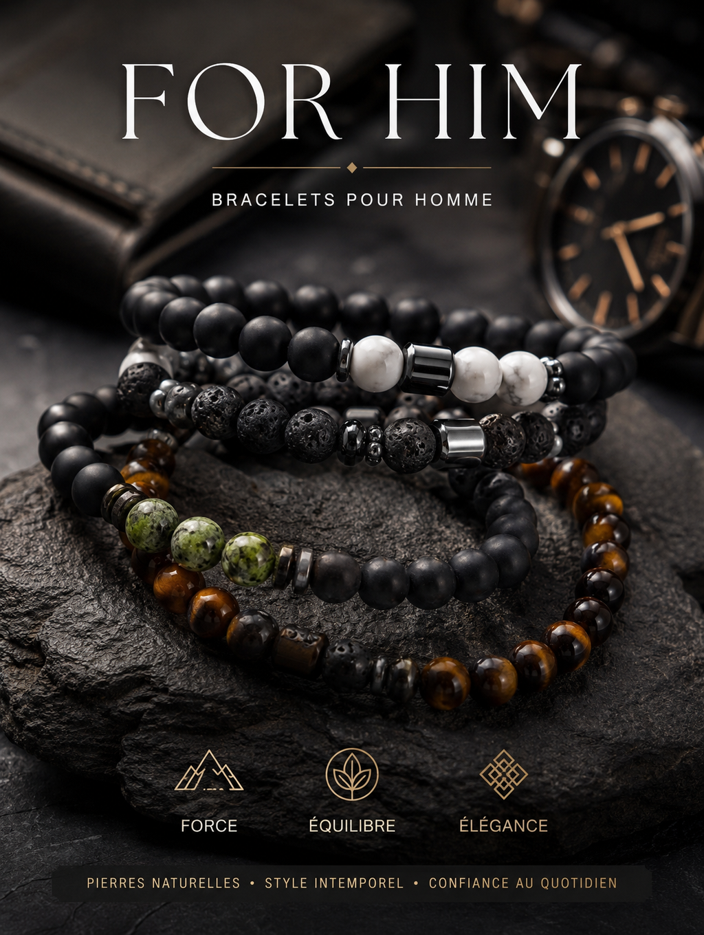 Bracelet Homme Œil de Tigre