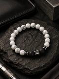 Bracelet Homme Howlite Blanche